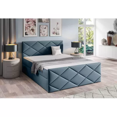Bett mit Matratze und Lattenrost HALKA - 120x220, blau 2 + Topper GRATIS