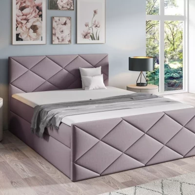 Bett mit Matratze und Lattenrost HALKA - 120x220, lila 2 + Topper GRATIS