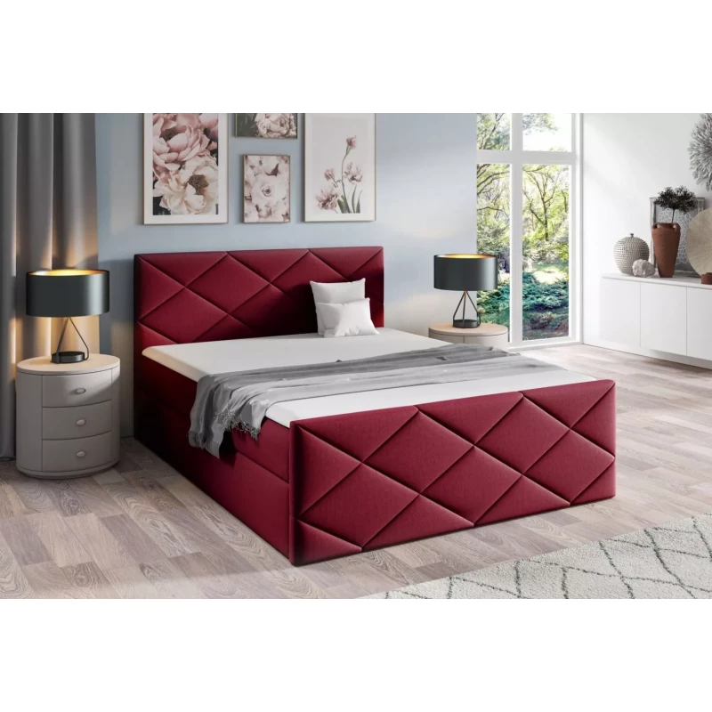Bett mit Matratze und Lattenrost HALKA - 120x220, rot 2 + Topper GRATIS