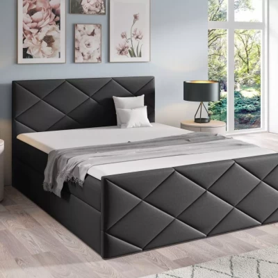 Bett mit Matratze und Lattenrost HALKA – 120 x 220 cm, schwarz + GRATIS Matratzenauflage