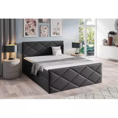 Bett mit Matratze und Lattenrost HALKA – 120 x 220 cm, schwarz + GRATIS Matratzenauflage
