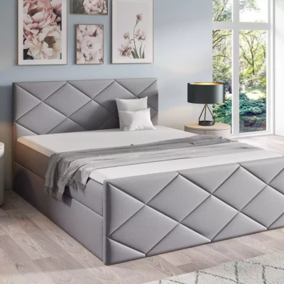 Bett mit Matratze und Lattenrost HALKA - 120x220, grau 2 + Topper GRATIS