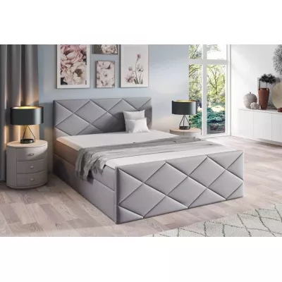 Bett mit Matratze und Lattenrost HALKA - 120x220, grau 2 + Topper GRATIS