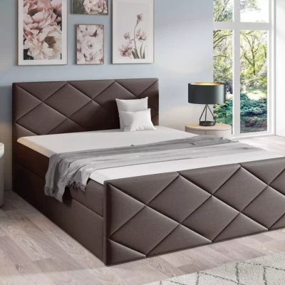 Bett mit Matratze und Lattenrost HALKA – 120 x 220 cm, braun + GRATIS Matratzenauflage