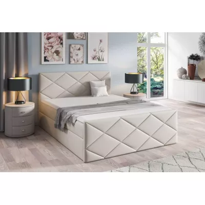 Bett mit Matratze und Lattenrost HALKA - 120x220, beige 1 + Topper GRATIS