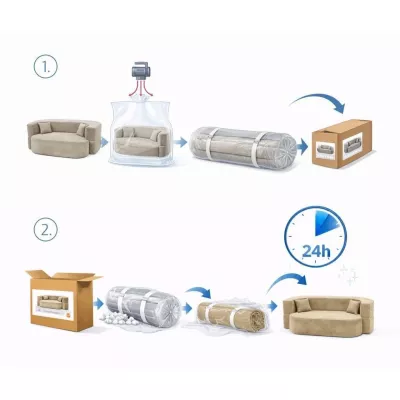 Dreisitzer-Sofa ZOYA – Cremeweiß