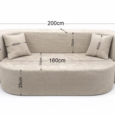 Dreisitzer-Sofa ZOYA – beige