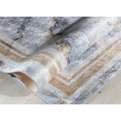 Teppichstück 160x220 cm TATUM - grau/gold
