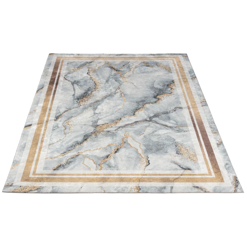 Teppichstück 80x150 cm TATUM - grau/gold