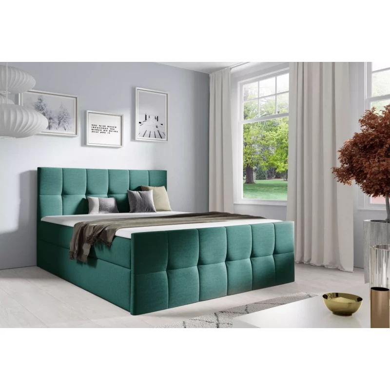 Einzelbett CHLOE – 120 x 220 cm, grün 2 + GRATIS Matratzenauflage