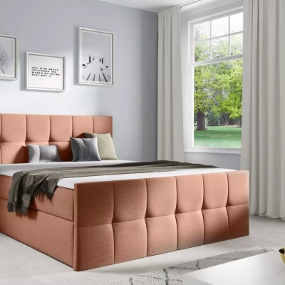 Einzelbett CHLOE – 120 x 220 cm, Lachsfarben + GRATIS Matratzenauflage