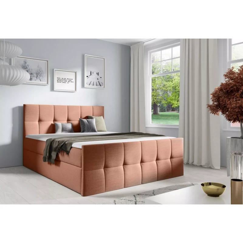 Einzelbett CHLOE – 120 x 220 cm, Lachsfarben + GRATIS Matratzenauflage