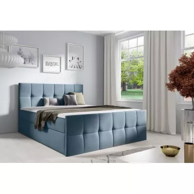 Einzelbett CHLOE – 120 x 220 cm, blau 1 + GRATIS Matratzenauflage