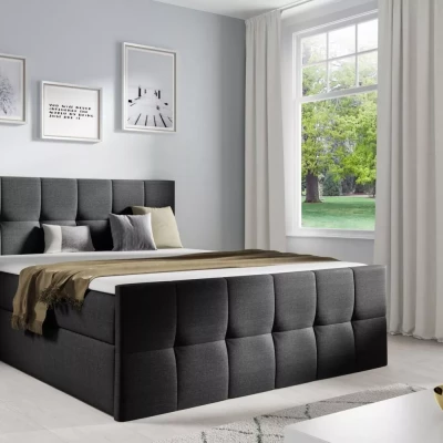 Einzelbett CHLOE – 120 x 220 cm, schwarz + GRATIS Matratzenauflage