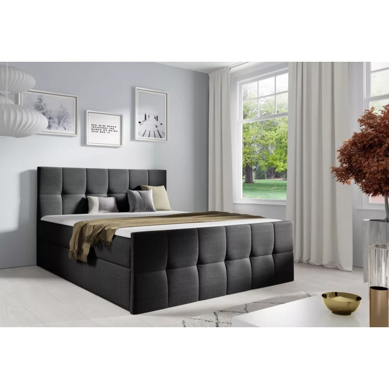 Einzelbett CHLOE – 120 x 220 cm, schwarz + GRATIS Matratzenauflage