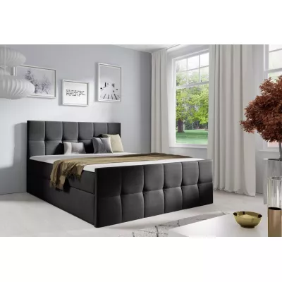 Einzelbett CHLOE – 120 x 220 cm, schwarz + GRATIS Matratzenauflage