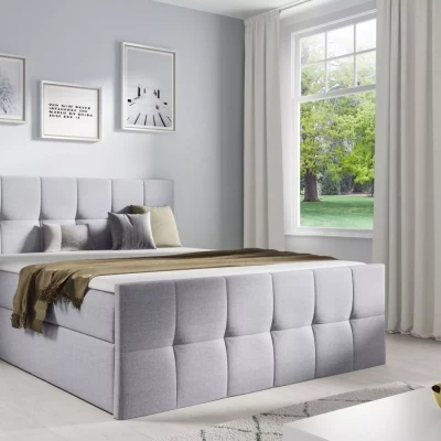 Einzelbett CHLOE – 120 x 220 cm, hellgrau, 2 Matratzenauflagen gratis