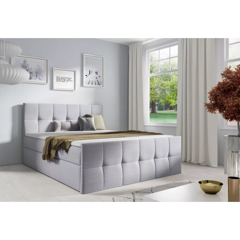 Einzelbett CHLOE – 120 x 220 cm, hellgrau, 2 Matratzenauflagen gratis