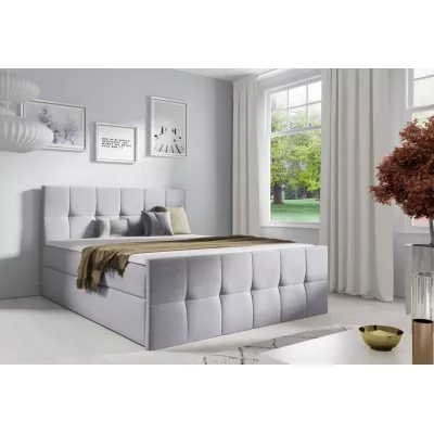 Einzelbett CHLOE – 120 x 220 cm, hellgrau, 2 Matratzenauflagen gratis