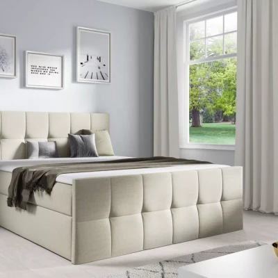 Einzelbett CHLOE – 120 x 220 cm, beige 2 + GRATIS Matratzenauflage