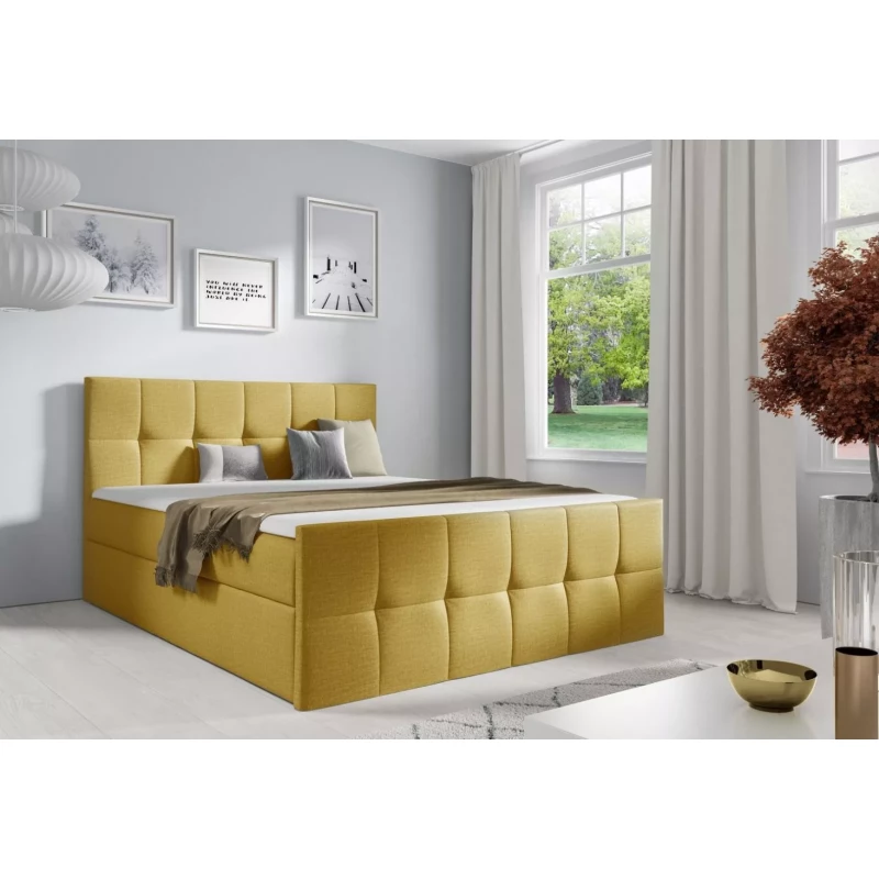 Einzelbett CHLOE – 120 x 220 cm, gelb + GRATIS Matratzenauflage