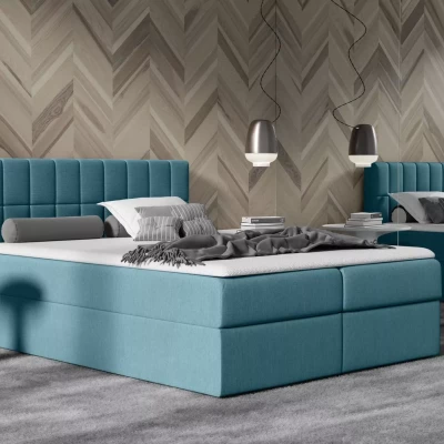 Doppelbett mit Polsterung 180x220 cm KATE - blau + GRATIS Matratzenauflage