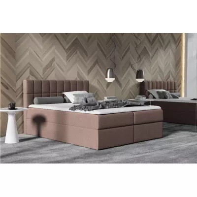 Doppelbett mit Polsterung 180x220 cm KATE - braun + GRATIS Matratzenauflage
