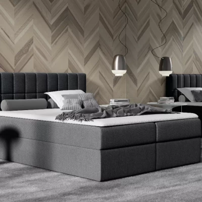 Doppelbett mit Polsterung 160x220 cm KATE - schwarz + GRATIS Matratzenauflage