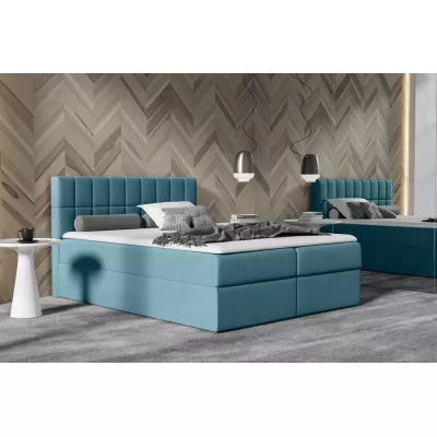 Doppelbett mit Polsterung 160x220 cm KATE - blau + GRATIS Matratzenauflage