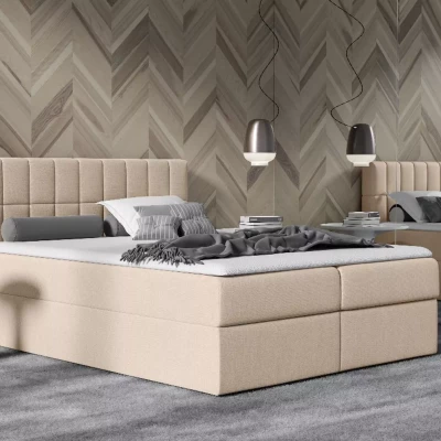 Doppelbett mit Polsterung 160x220 cm KATE - Beige + GRATIS Matratzenauflage