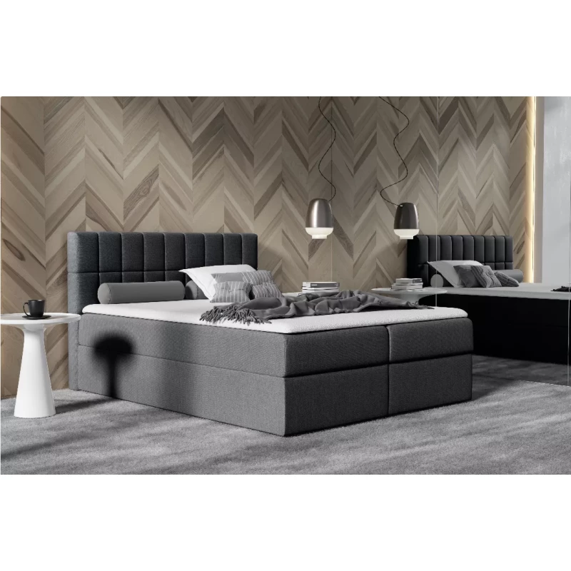 Einzelbett mit Polsterung 120x220 cm KATE - schwarz + GRATIS Matratzenauflage
