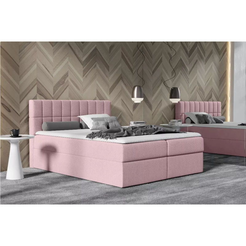 Einzelbett mit Polsterung 120x220 cm KATE - rosa + GRATIS Matratzenauflage