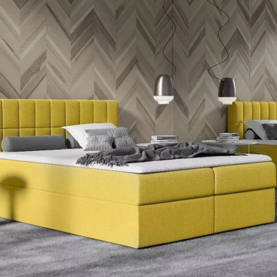 Einzelbett mit Polsterung 120x220 cm KATE - gelb + GRATIS Matratzenauflage