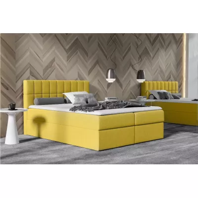 Einzelbett mit Polsterung 120x220 cm KATE - gelb + GRATIS Matratzenauflage