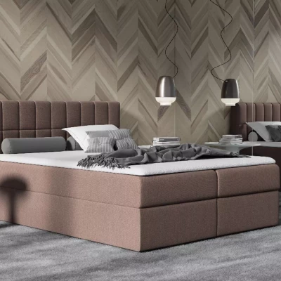 Einzelbett mit Polsterung 120x220 cm KATE - braun + GRATIS Matratzenauflage