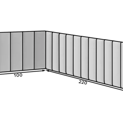 Set gepolsterter Paneele 100x220x50 VALERIO - hellgrau