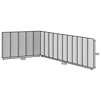 Set gepolsterter Paneele 100x220x50 VALERIO - hellgrau