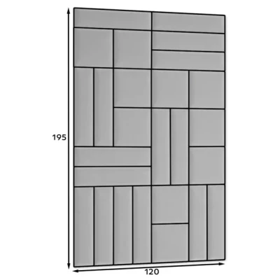 Set gepolsterter Wandpaneele 120x195 VALERIO - grau