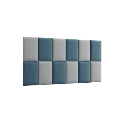 Set gepolsterter Paneele 180x100 VALERIO - Hellblau / Hellgrau