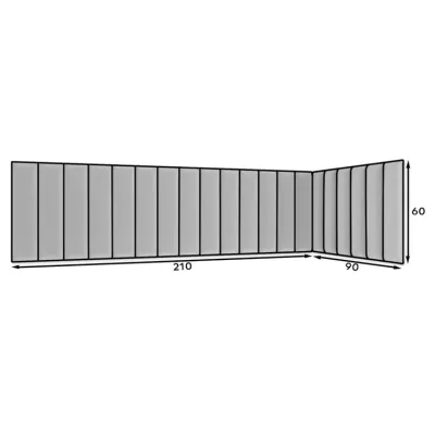 Set gepolsterter Paneele 210x90x60 VALERIO - blau