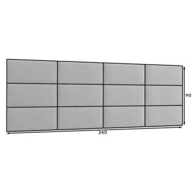 Set gepolsterter Paneele 240x90 VALERIO - grau