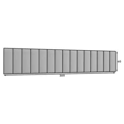Set gepolsterter Wandpaneele 300x60 VALERIO - blau