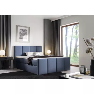 Bett mit Matratze und Lattenrost LOLA – 180 x 220 cm, grau-blau + GRATIS Matratzenauflage
