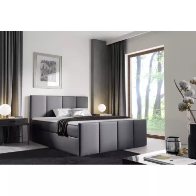Bett mit Matratze und Lattenrost LOLA - 180x220, grau 1 + Topper GRATIS