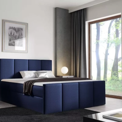 Bett mit Matratze und Lattenrost LOLA – 180 x 220 cm, blau 4 + GRATIS Matratzenauflage