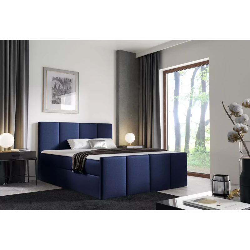 Bett mit Matratze und Lattenrost LOLA – 180 x 220 cm, blau 4 + GRATIS Matratzenauflage