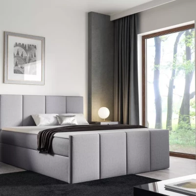 Bett mit Matratze und Lattenrost LOLA – 160 x 220 cm, hellgrau 2 + Topper GRATIS