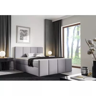 Bett mit Matratze und Lattenrost LOLA – 160 x 220 cm, hellgrau 2 + Topper GRATIS
