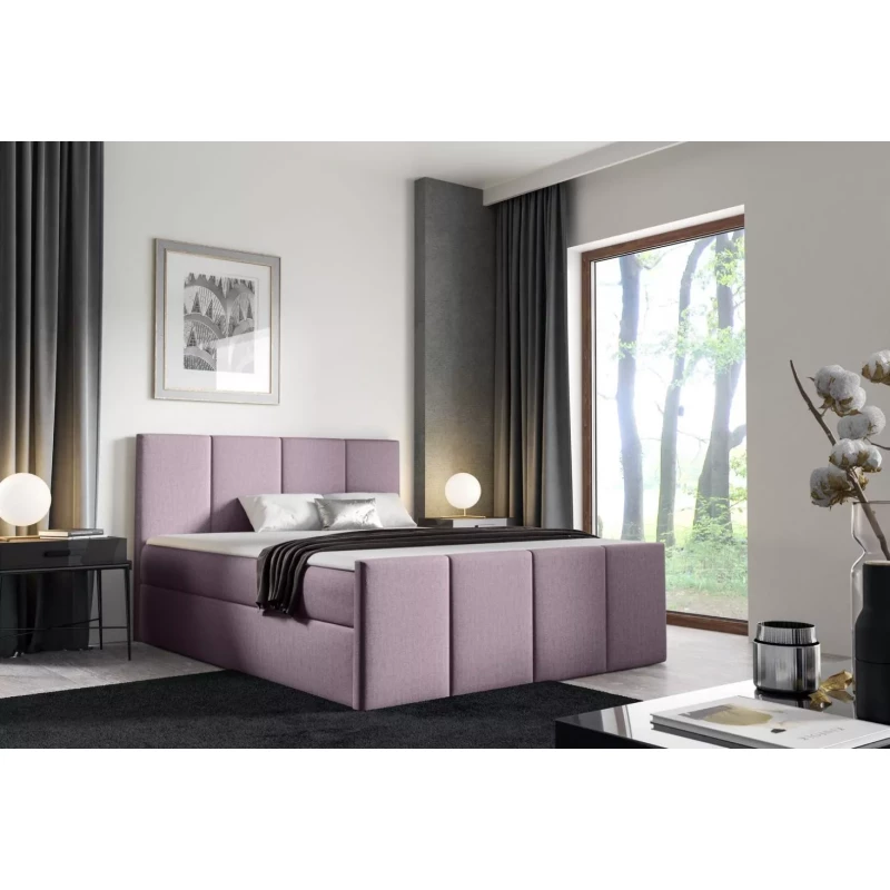 Bett mit Matratze und Lattenrost LOLA – 160 x 220 cm, lila 2 + GRATIS Matratzenauflage