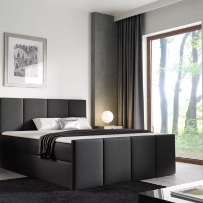 Bett mit Matratze und Lattenrost LOLA – 160 x 220 cm, schwarz + GRATIS Matratzenauflage
